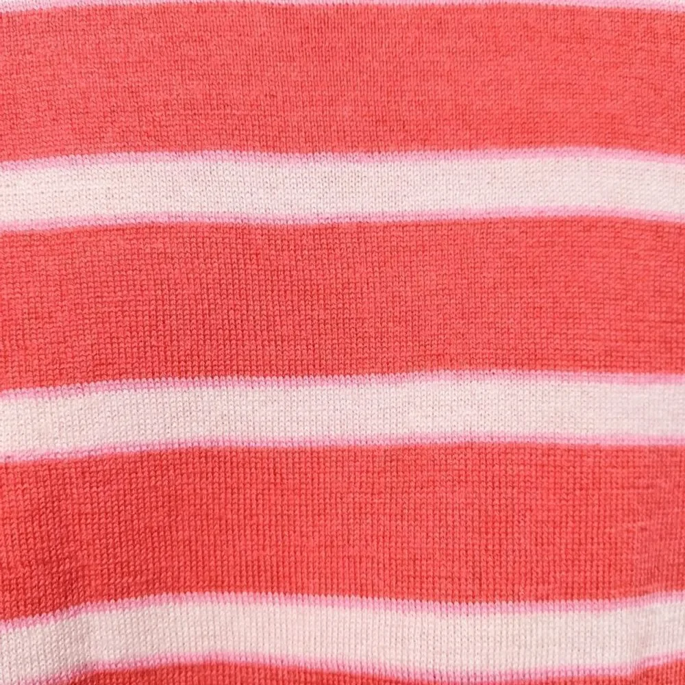 BANANA REPUBLIC 100% Merino Wool Striped Sweater Pink White S